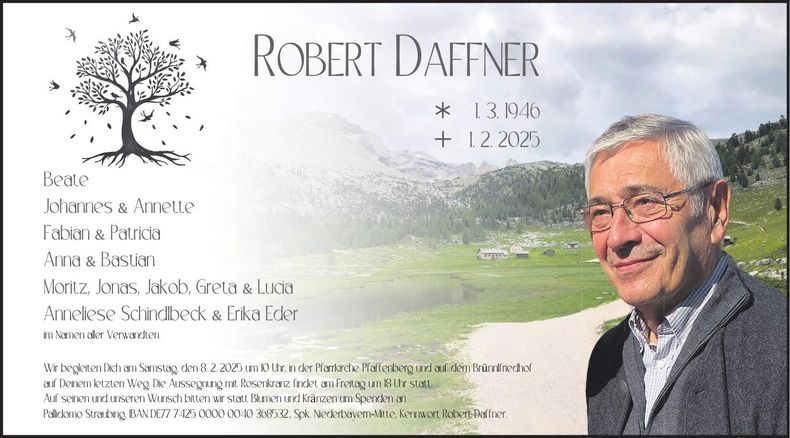 Traueranzeige Robert Daffner