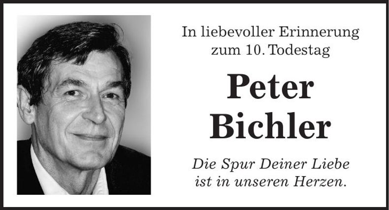 Traueranzeige Peter Bichler