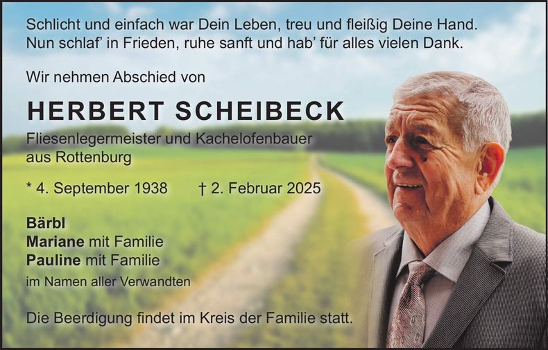 Traueranzeige Herbert Scheibeck
