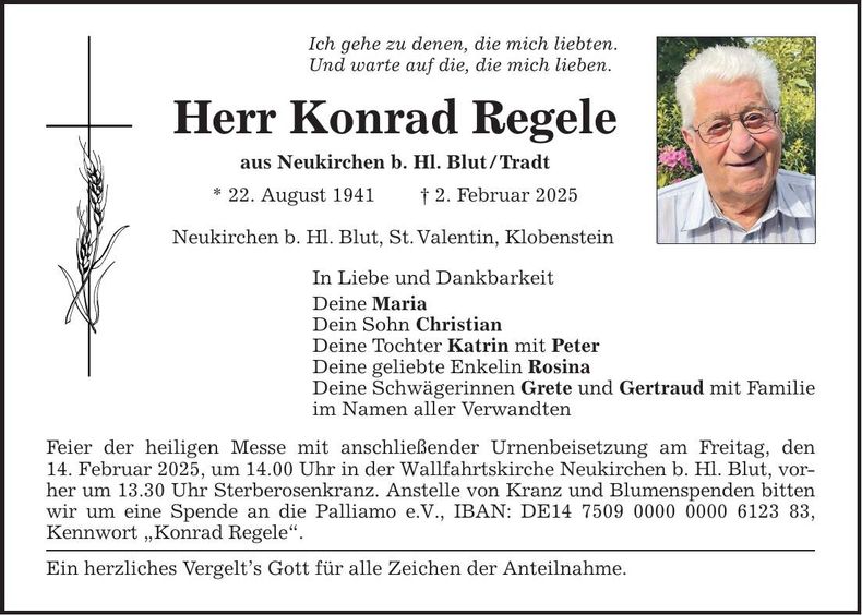 Traueranzeige Konrad Regele