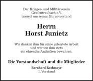 Traueranzeige Horst Junietz