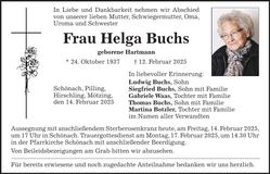 Traueranzeige Helga Buchs