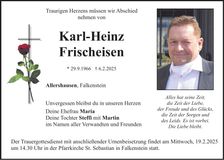 Traueranzeige Karl-Heinz Frischeisen