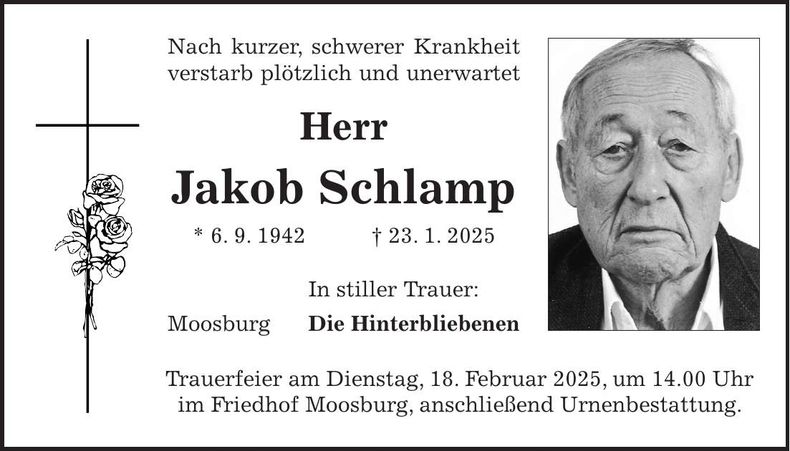 Traueranzeige Jakob Schlamp