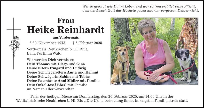 Traueranzeige Heike Reinhardt