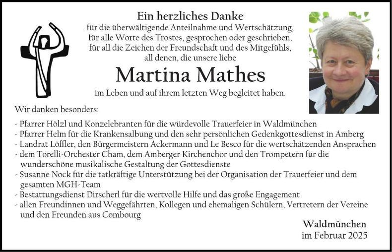Traueranzeige Martina Mathes