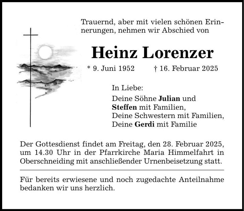 Traueranzeige Heinz Lorenzer