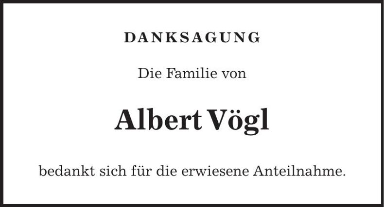 Traueranzeige Albert Vögl
