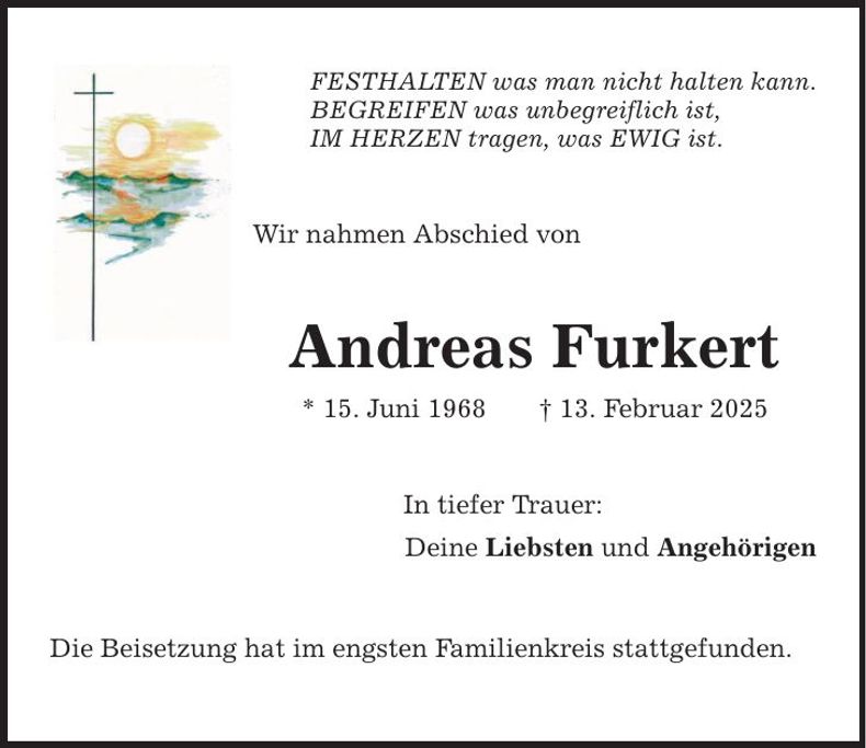 Traueranzeige Andreas Furkert