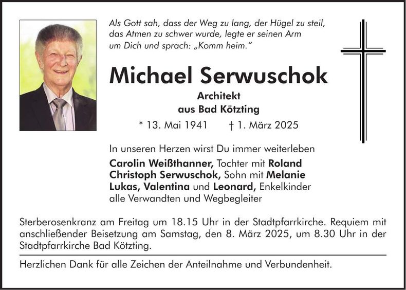 Traueranzeige Michael Serwuschok