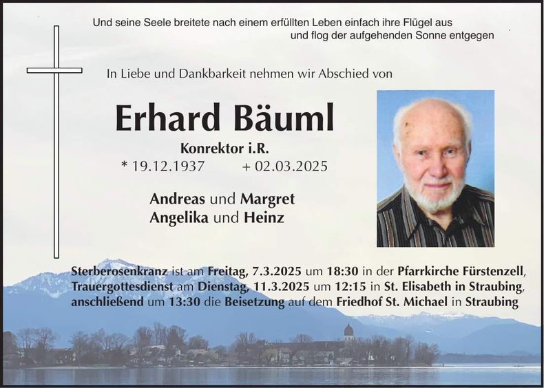Traueranzeige Erhard Bäuml