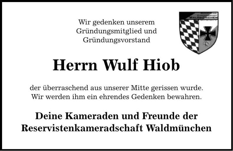 Traueranzeige Wulf Hiob