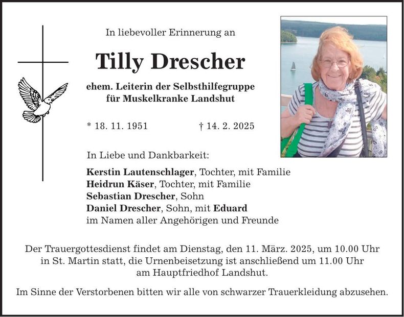Traueranzeige Tilly Drescher