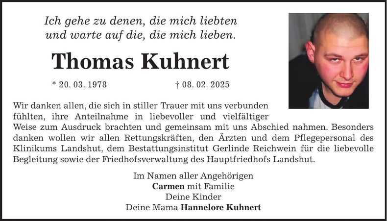 Traueranzeige Thomas Kuhnert