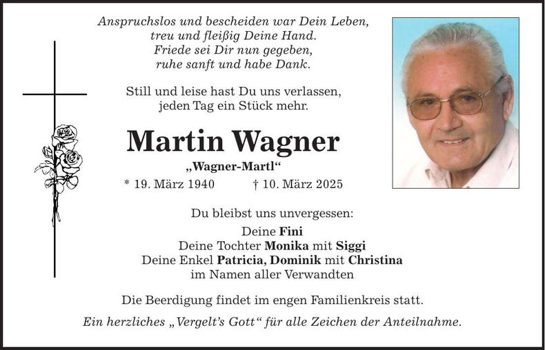 Traueranzeige Martin Wagner