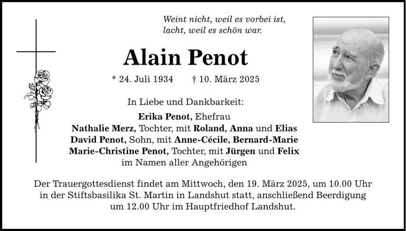 Traueranzeige Alain Penot