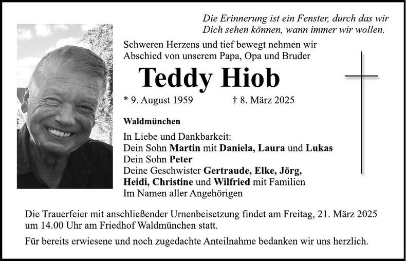 Traueranzeige Klaus-Peter (Teddy) Hiob