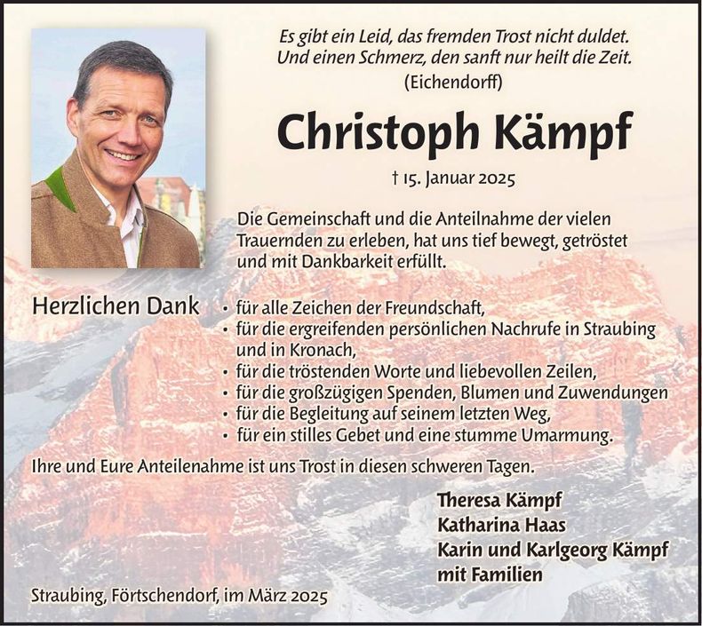 Traueranzeige Christoph Kämpf