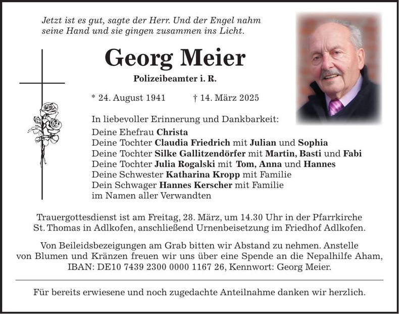 Traueranzeige Georg Meier