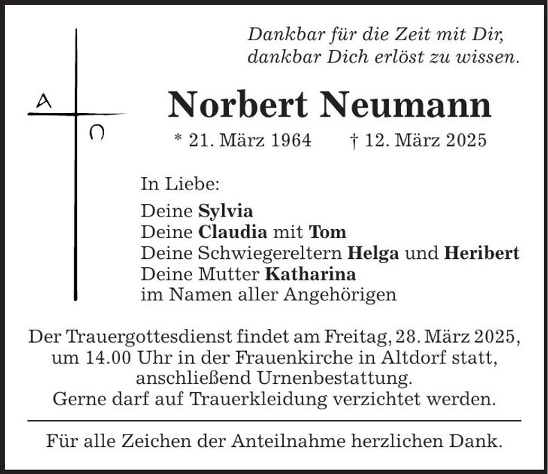 Traueranzeige Norbert Neumann