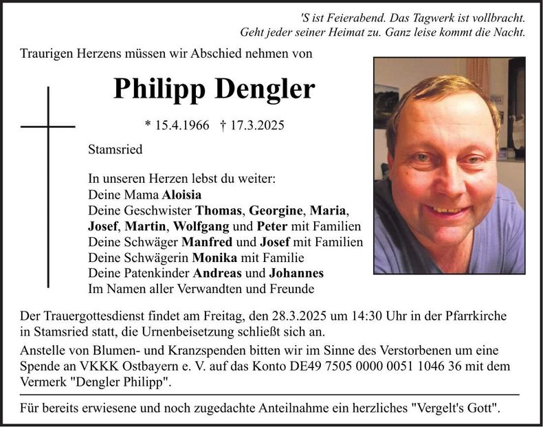 Traueranzeige Philipp Dengler
