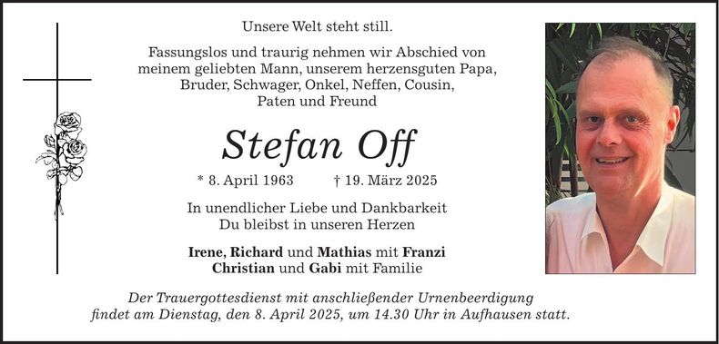 Traueranzeige Stefan Off