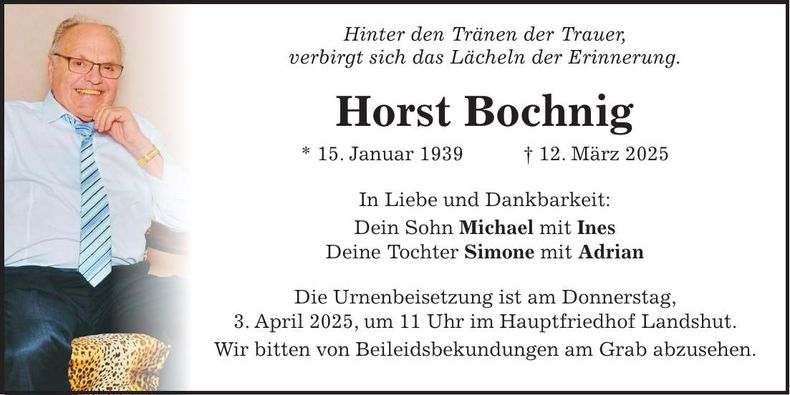Traueranzeige Horst Bochnig