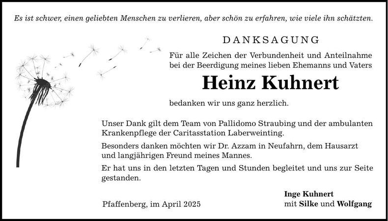 Traueranzeige Heinz Kuhnert