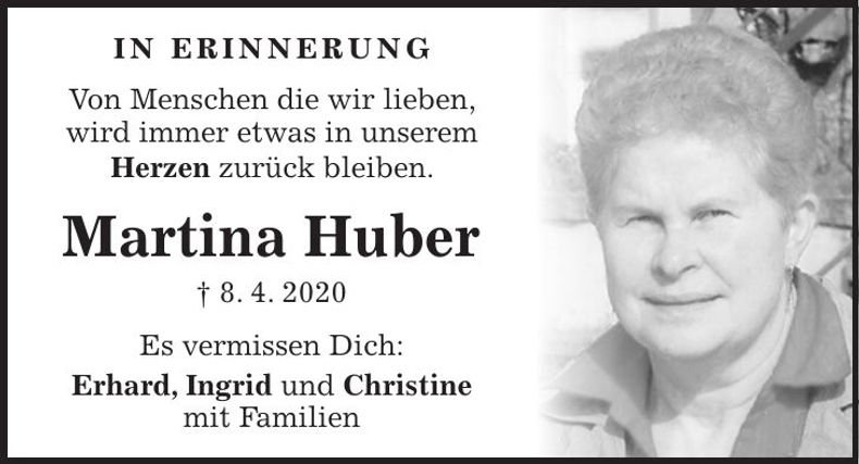 Traueranzeige Martina Huber