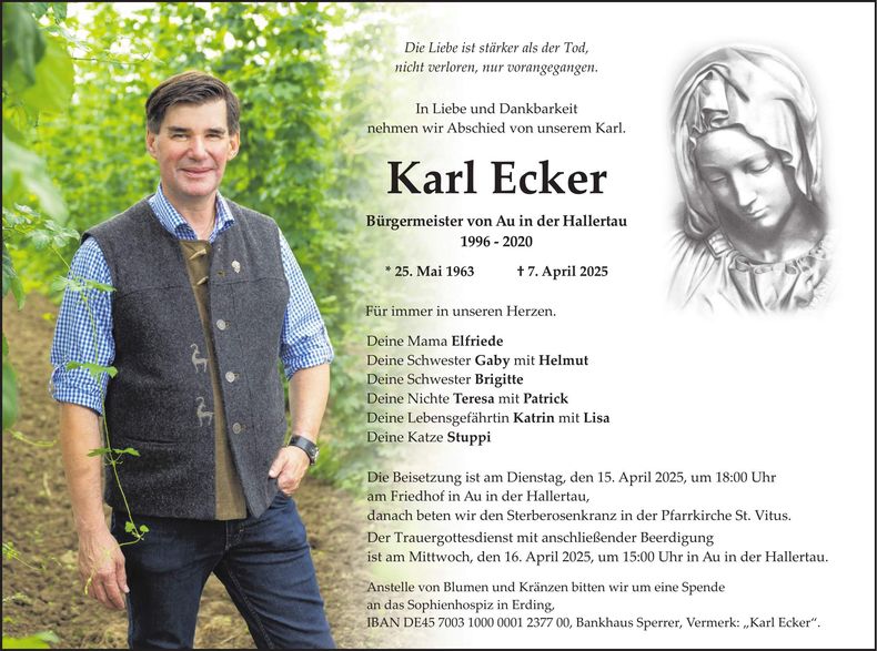 Traueranzeige Karl Ecker
