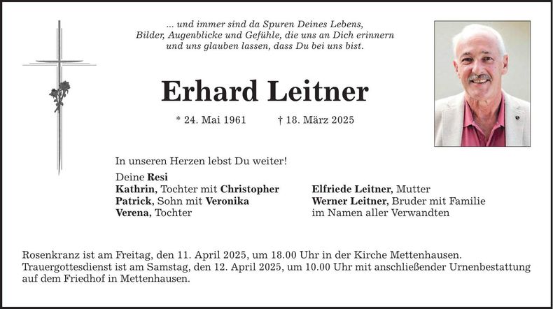 Traueranzeige Erhard Leitner