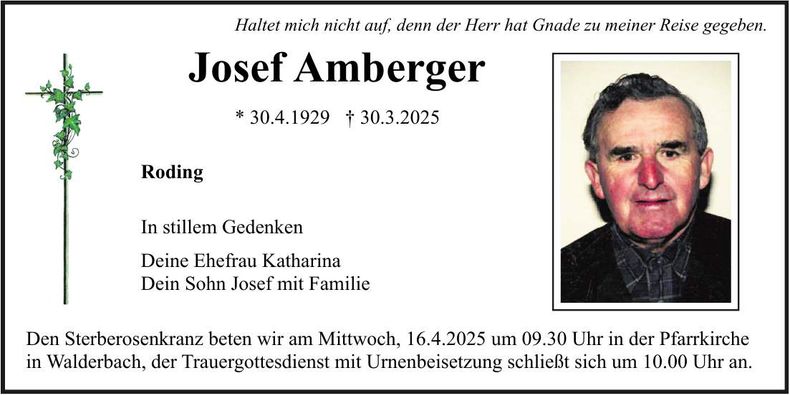 Traueranzeige Josef Amberger