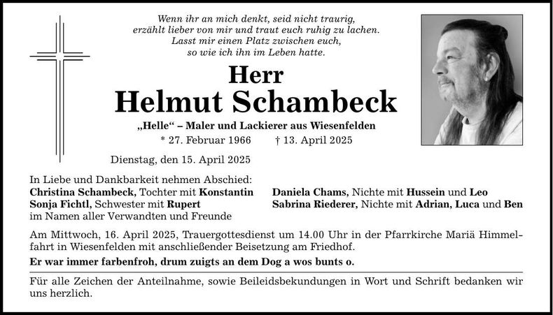 Traueranzeige Helmut Schambeck