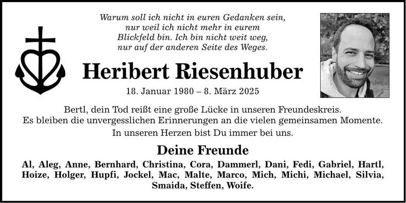 Traueranzeige Heribert Riesenhuber