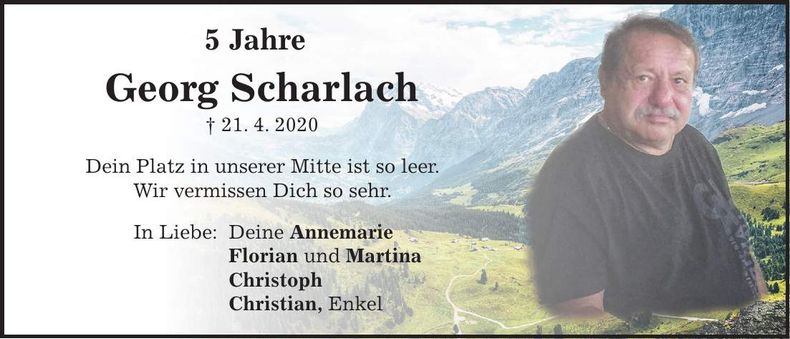 Traueranzeige Georg Scharlach