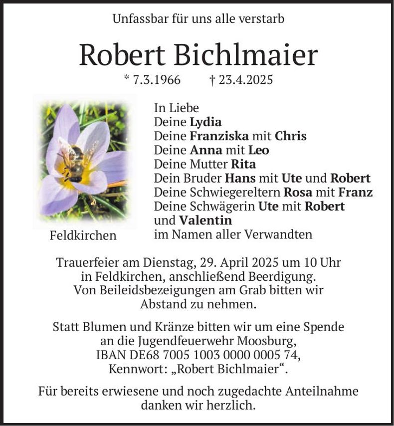 Traueranzeige Robert Bichlmaier