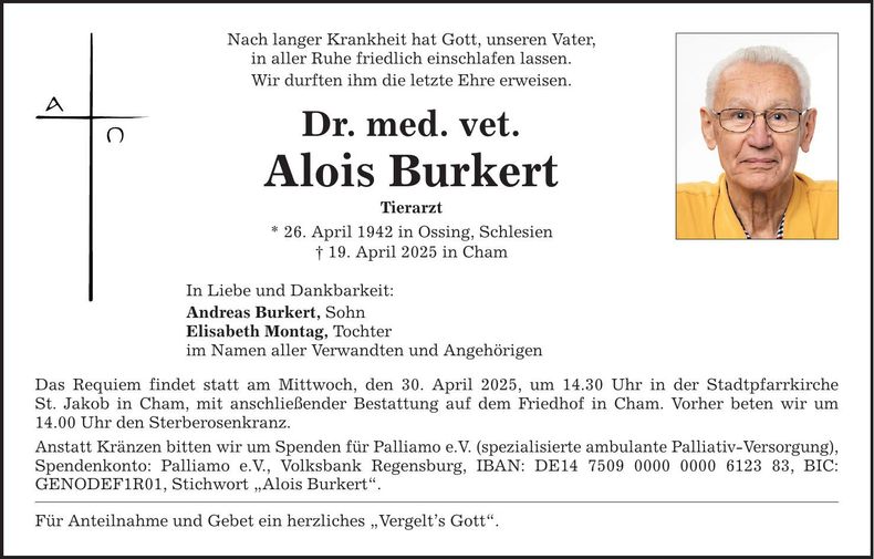 Traueranzeige Alois Dr. med. vet. Burkert
