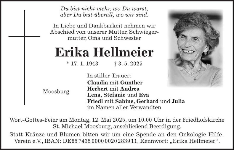 Traueranzeige Herbert Hellmeier