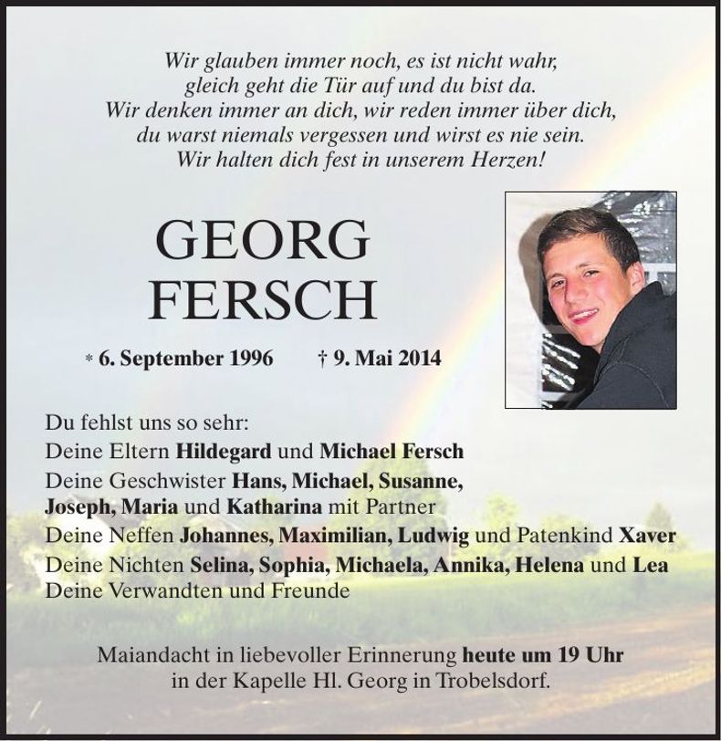 Traueranzeige Georg Fersch