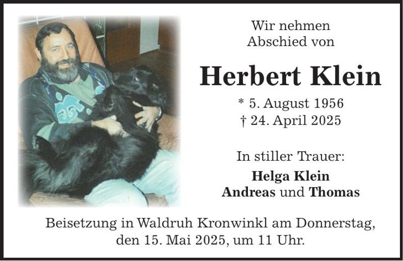 Traueranzeige Herbert Klein