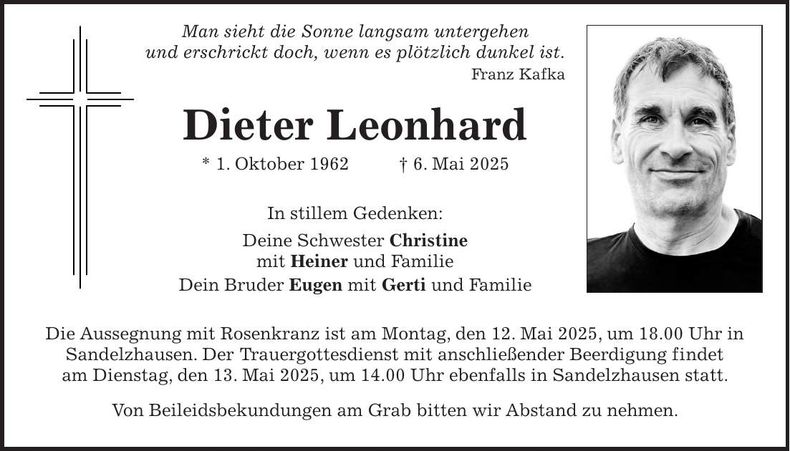 Traueranzeige Dieter Leonhard