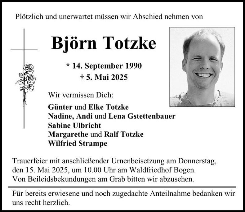 Traueranzeige Björn Totzke