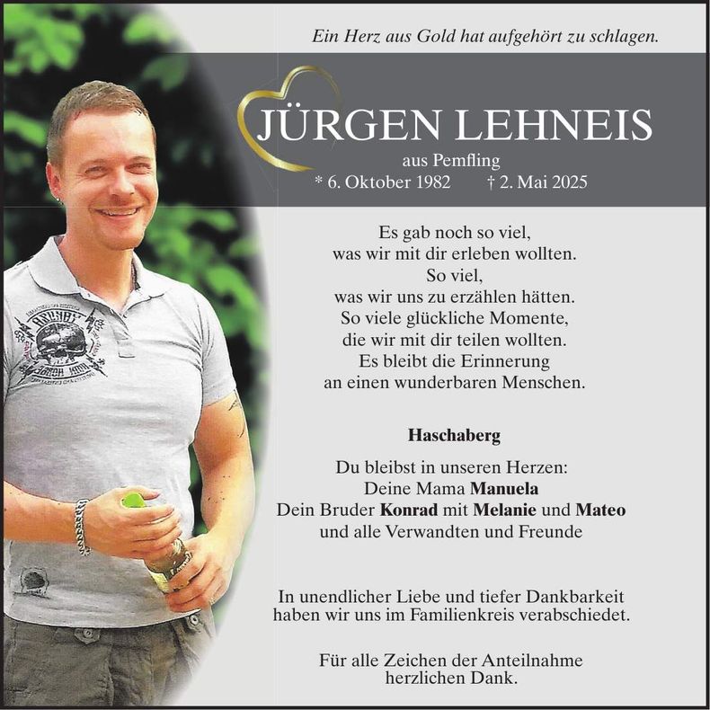 Traueranzeige Jürgen Lehneis