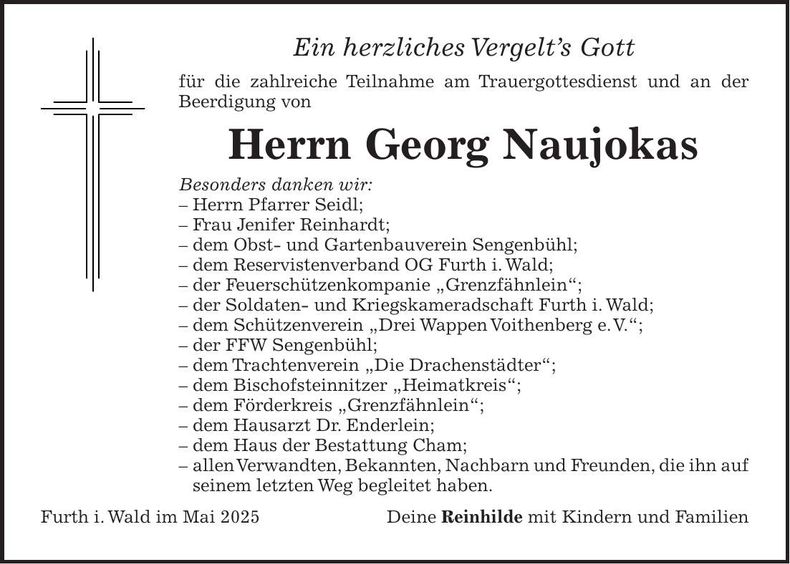 Traueranzeige Georg Naujokas
