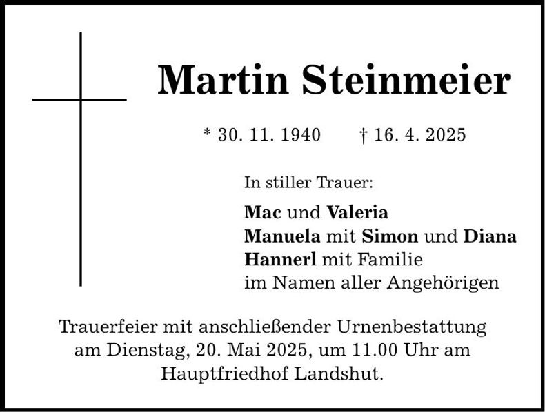 Traueranzeige Martin Steinmeier