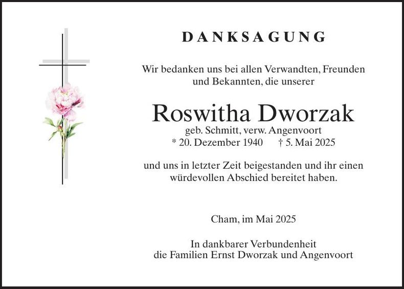 Traueranzeige Roswitha Dworzak