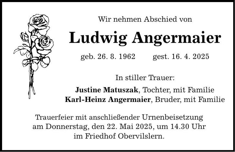 Traueranzeige Ludwig Angermeier