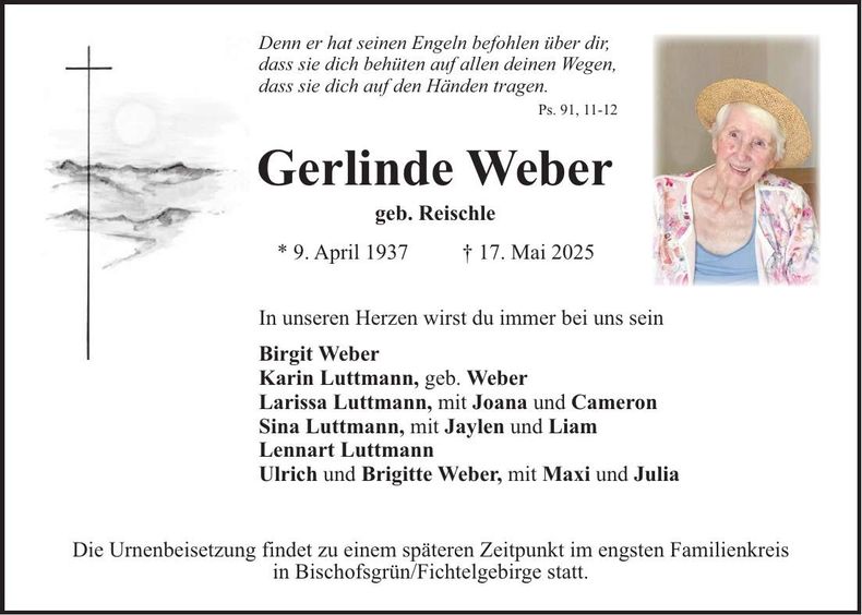 Traueranzeige Gerlinde Weber