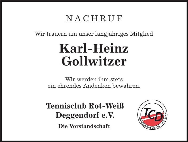 Traueranzeige Karl-Heinz Gollwitzer