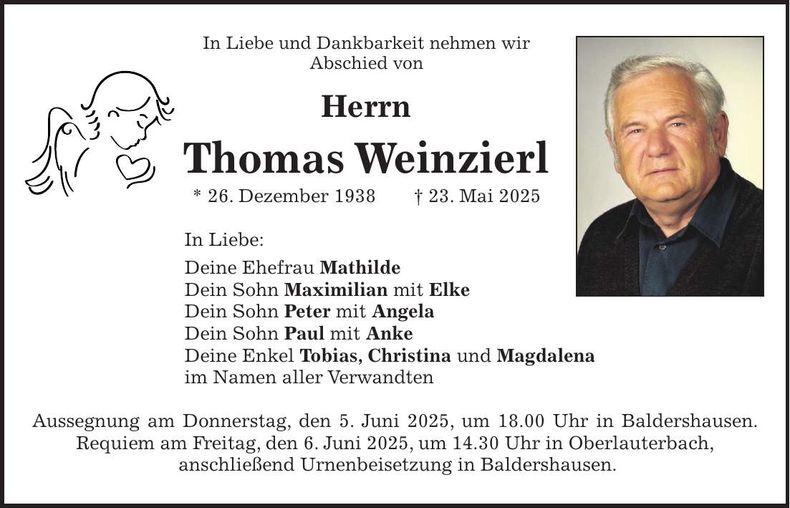 Traueranzeige Thomas Weinzierl